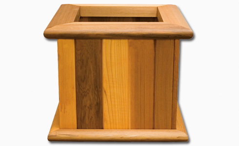 cedar wood plant holder